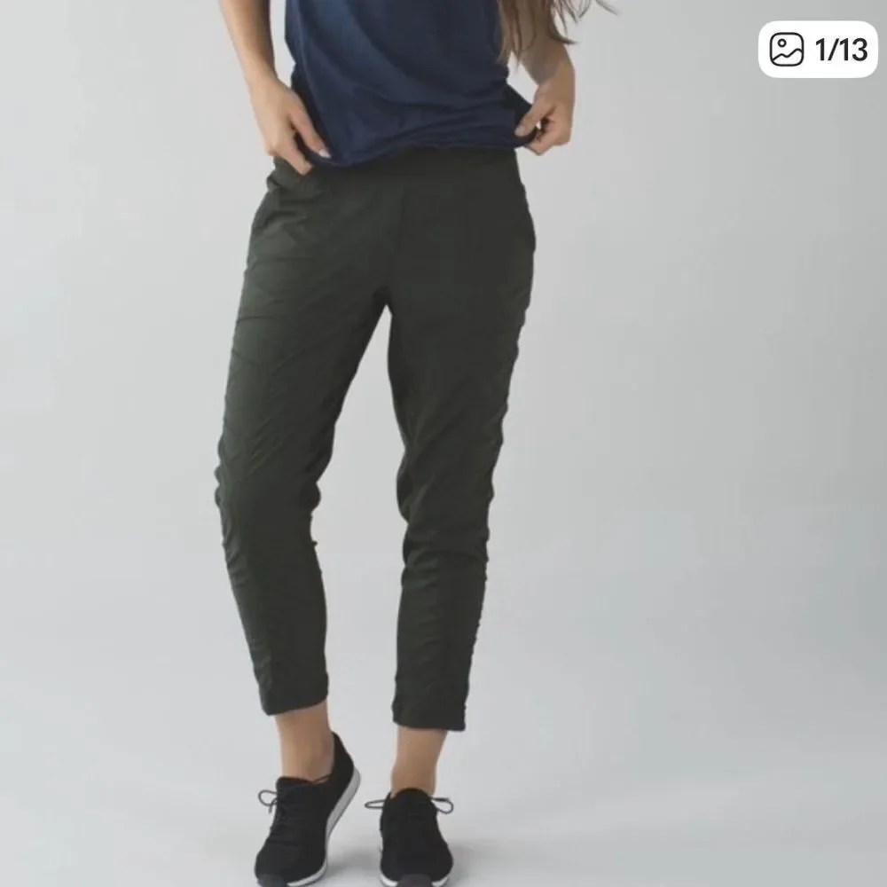 Lululemon Street To Studio Pant Mid Rise Gator Green